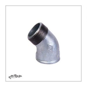 زانو چپقی 45 درجه دنده ای گالوانیزه مک MECH